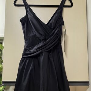 Miraclesuit Black Asymmetrical Ruched One Piece